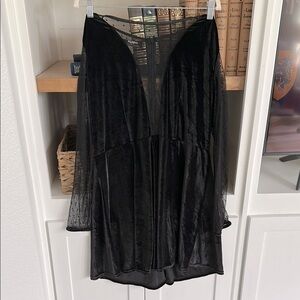 Black Velvet Polka Dot Mesh Short Dress